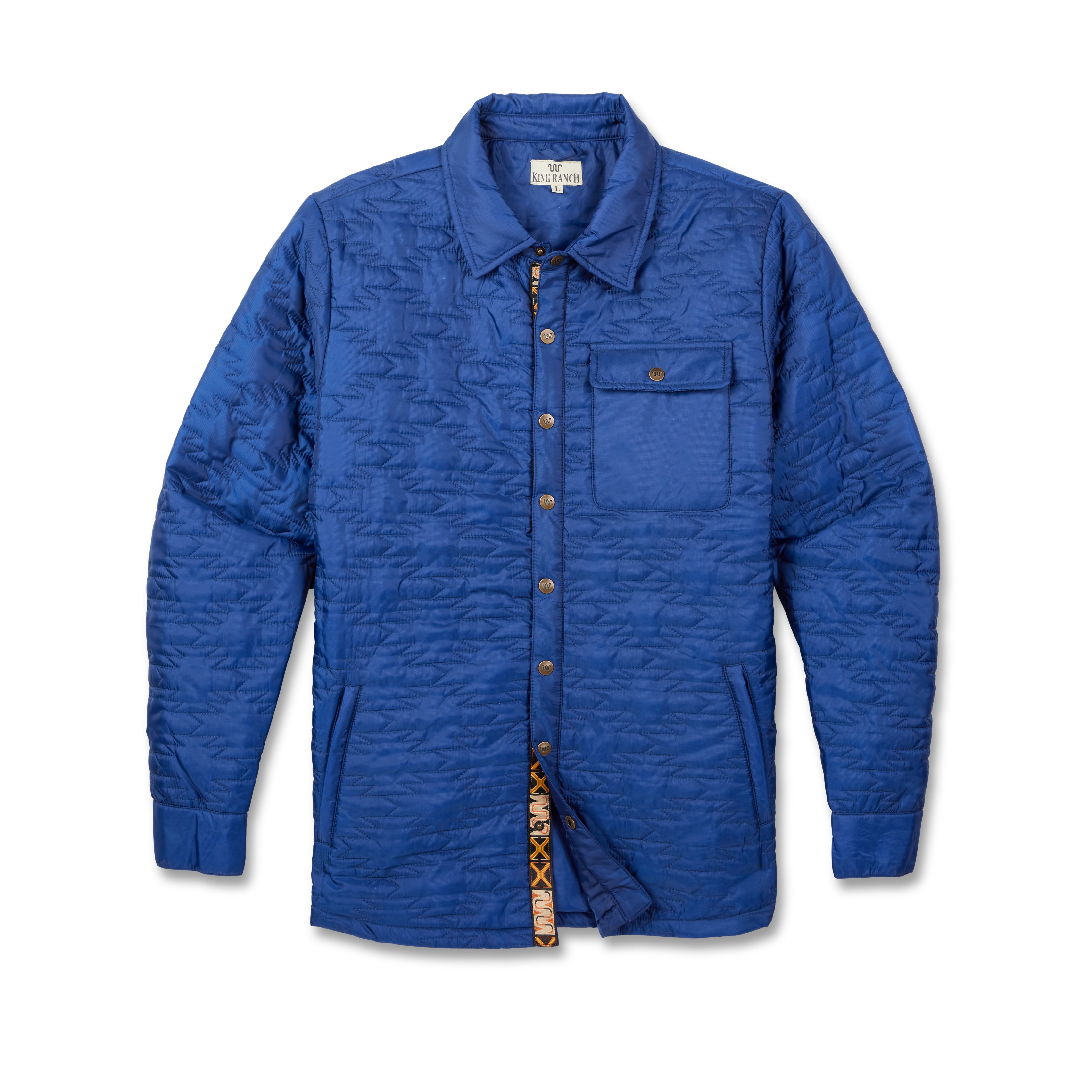 Travis Slate Blue Pearl Snap Shirt by GameGuard Blue / XL at Horse Creek Boutique