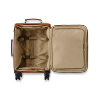 Leather Carry-on Rolling Suitcase