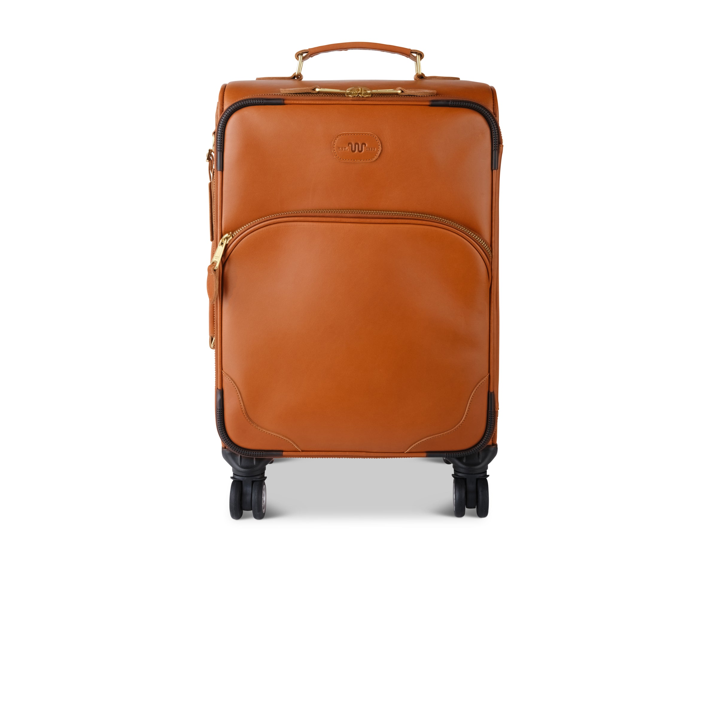 Leather rolling suitcase sale