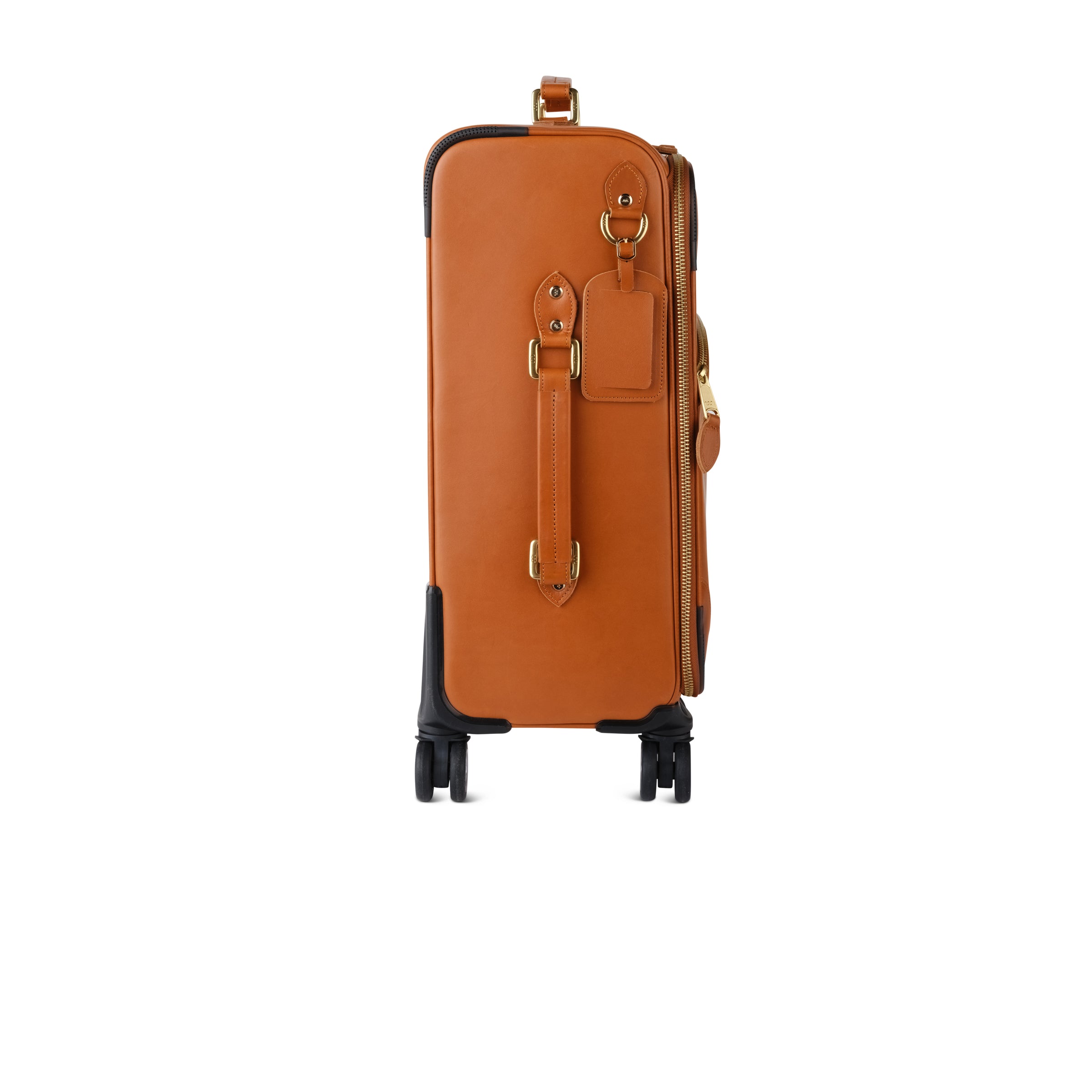 Leather Carry-on Rolling Suitcase