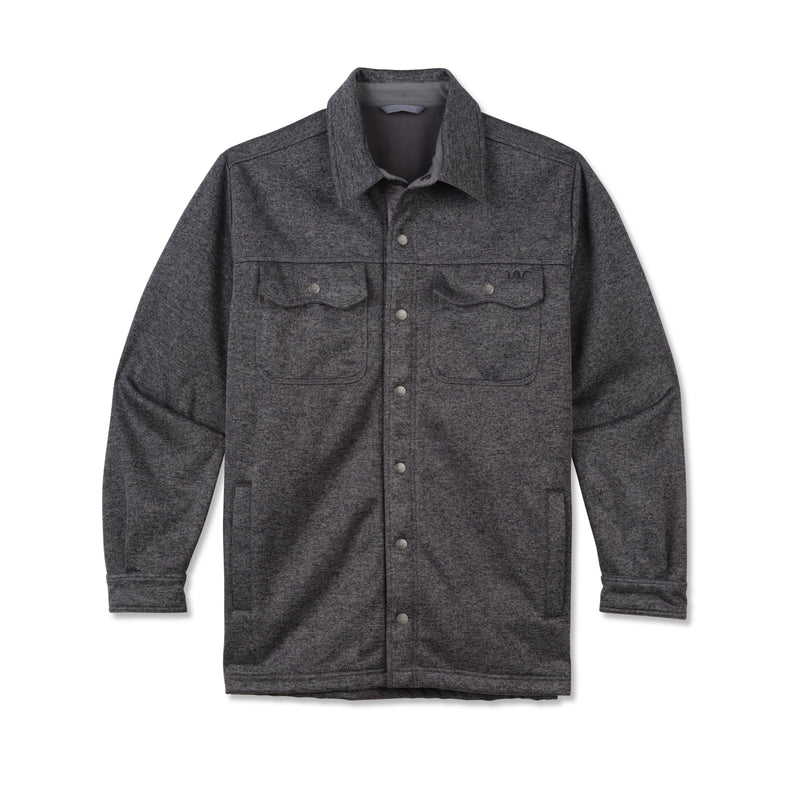 Men's Sweater Fleece Shirt Jacket | MESQUITE CHARCOAL / Small