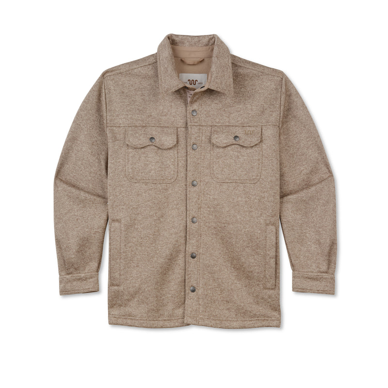 Men's Sweater Fleece Shirt Jacket | OATMEAL / Small