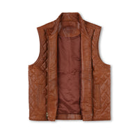 Men's Leather Quilted Ranch Vest