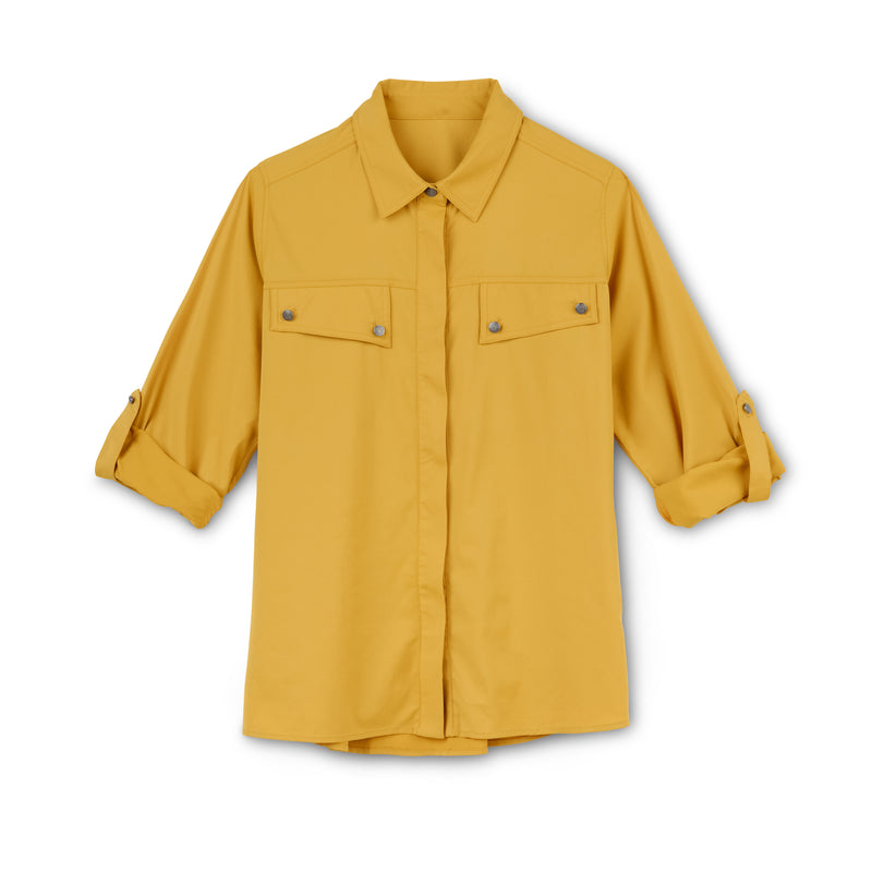 Women's Blue Norther™ Tech Shirt | HUISACHE GOLD / Small