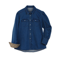 Women's Dark Wash Denim Shirt