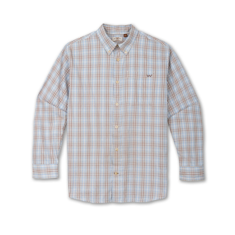 Men's One Pocket Button Down Shirt, Plaid | BLUE FOG / Small