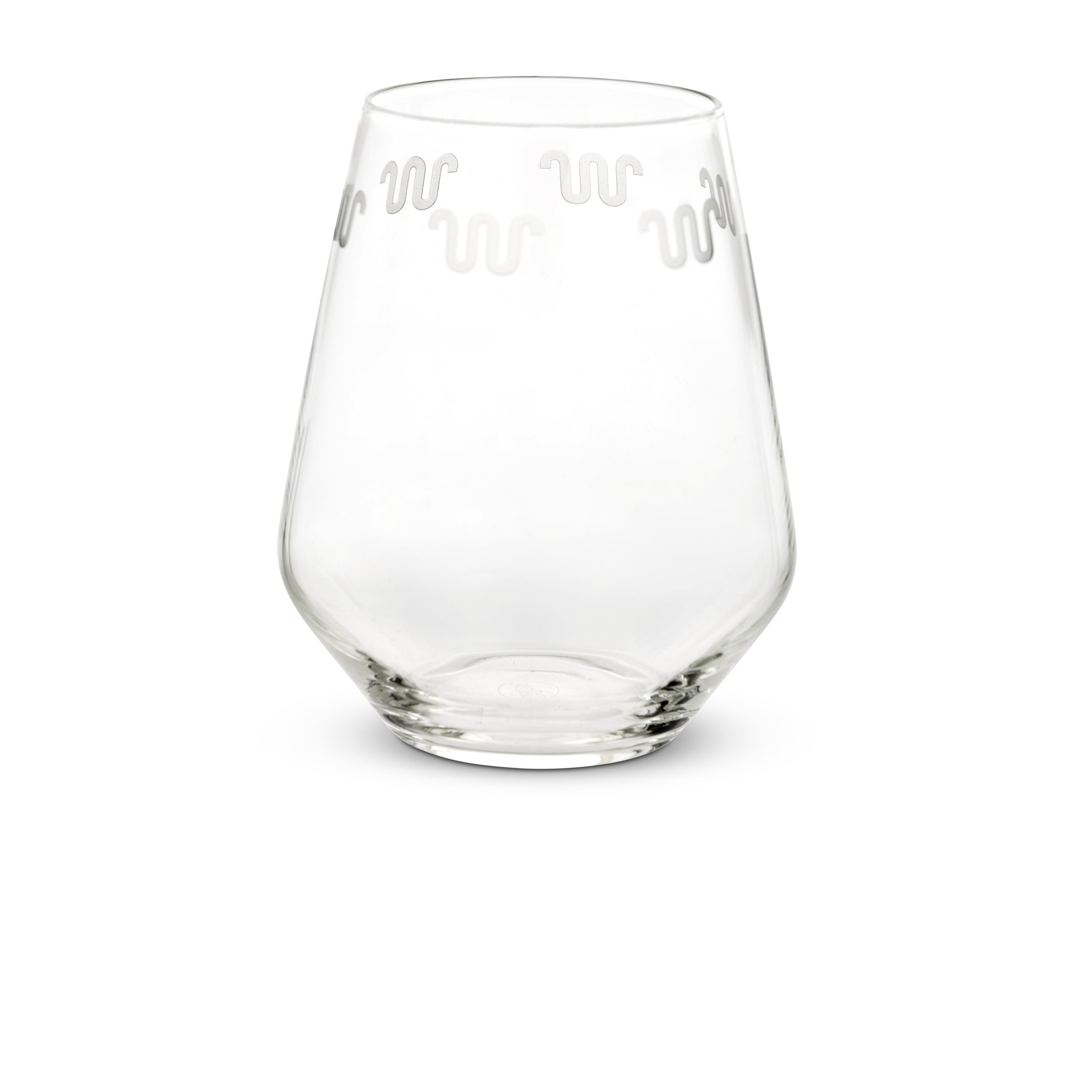 Running W Etched 18oz Stemless Wine Glass