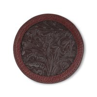 Tooled Leather Coaster Set