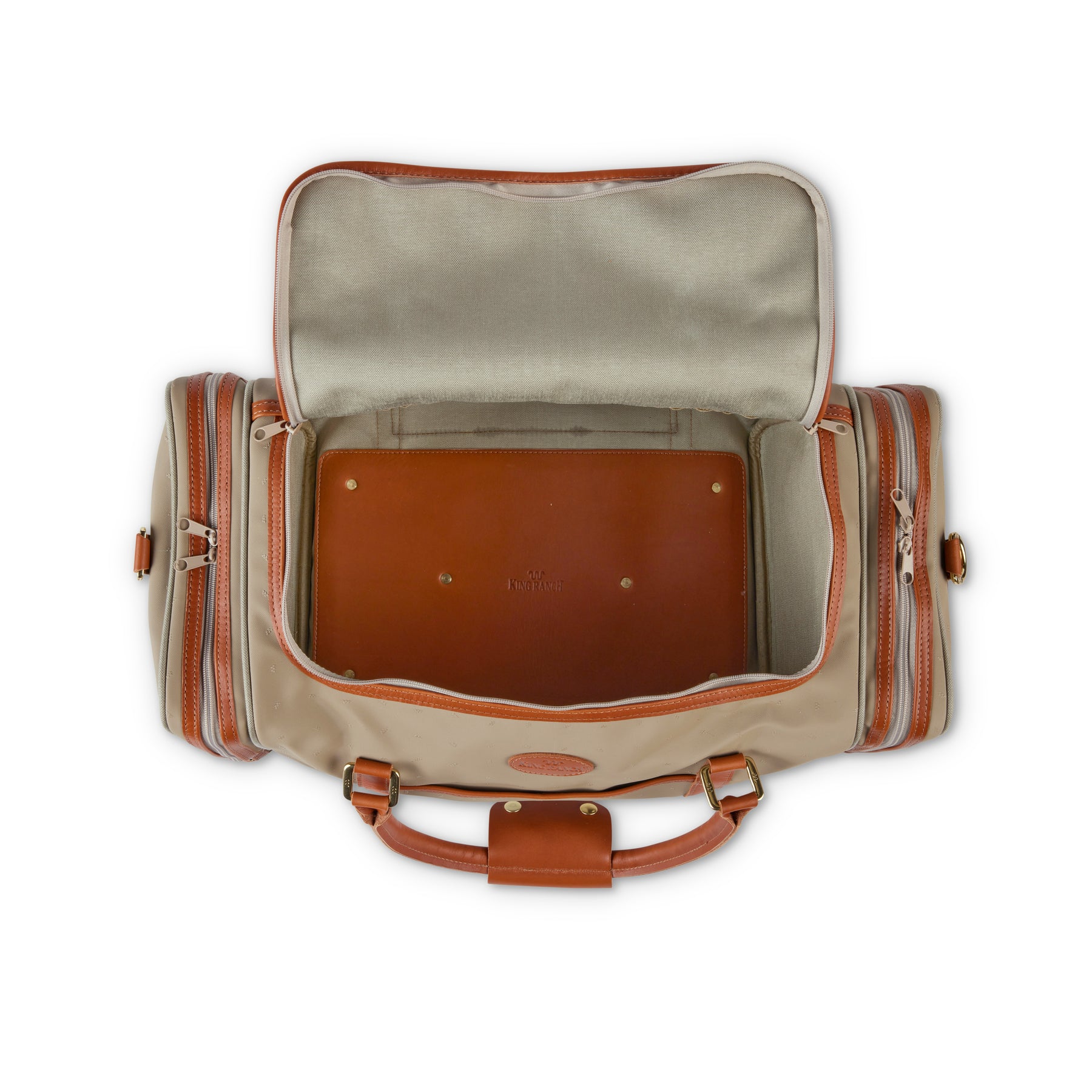 King ranch leather duffle bag online