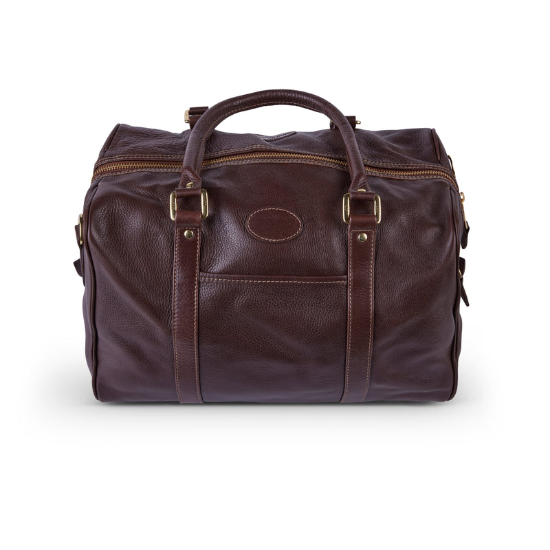 Leather Zipper Top Duffle Bag - Standard | CHOCOLATE