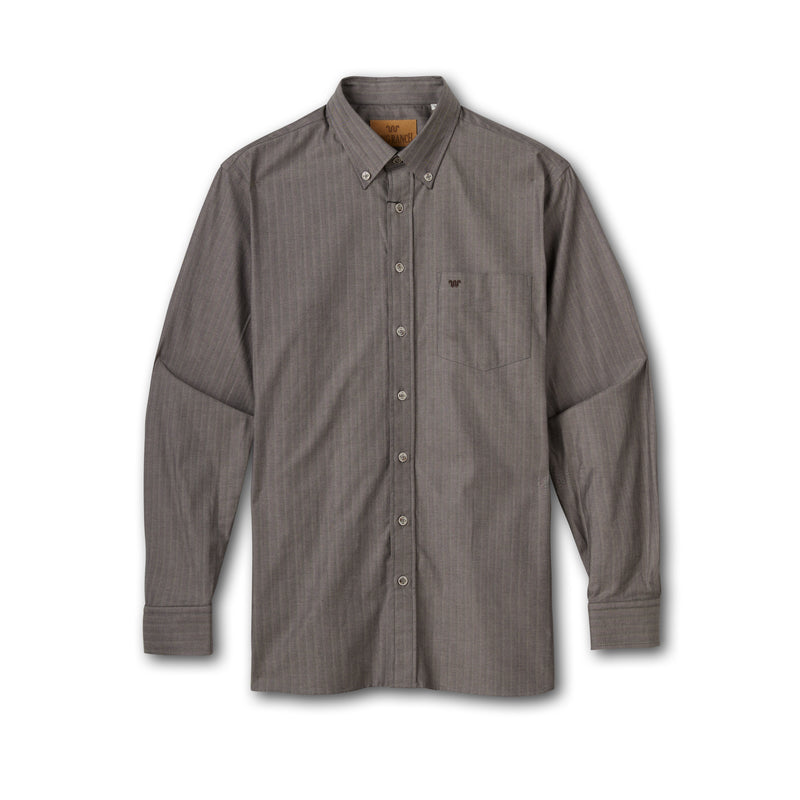 Men's Herringbone Oxford Dress Shirt | Stone / Small