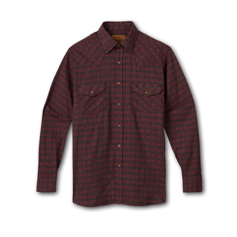 Men's Western Plaid Button Down | RED / Small