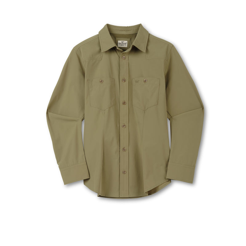 Women's Long Sleeve Performance Button Down Shirt | Olive / Extra Small