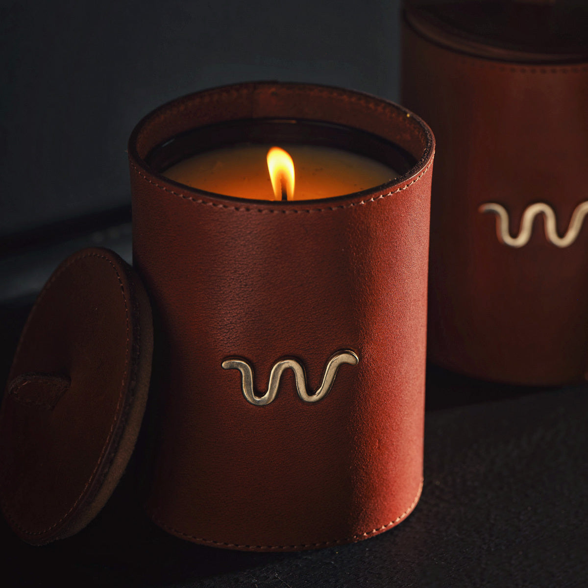 Photo of Leather Wrapped Candle