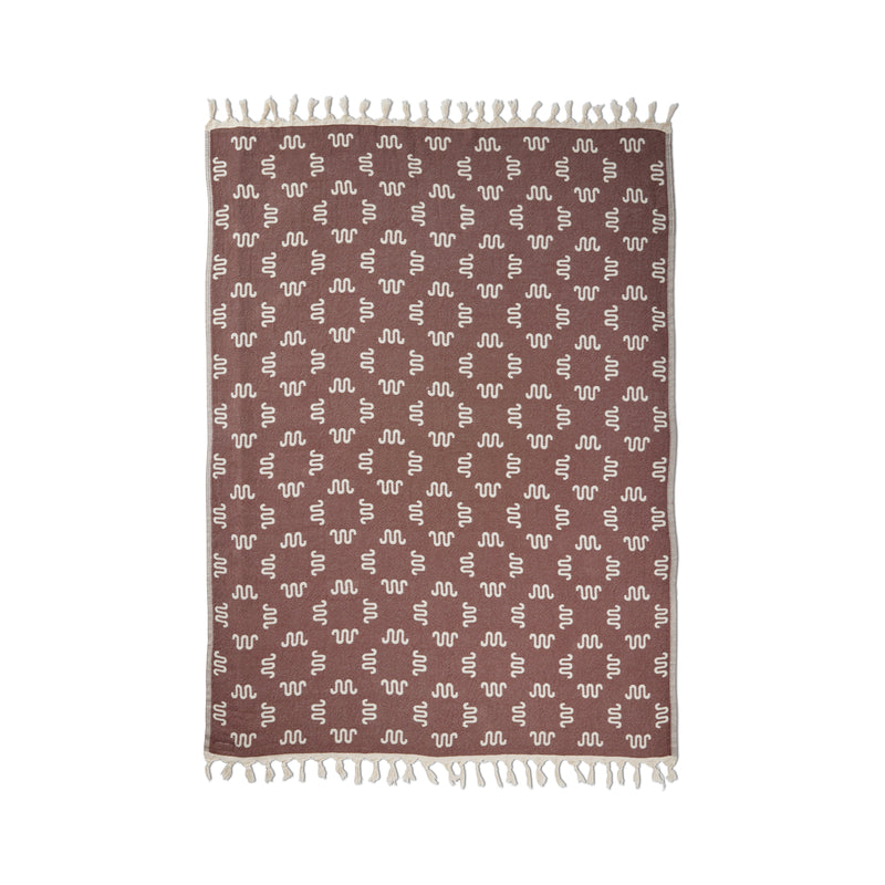 Running W Pattern Blanket | Brown